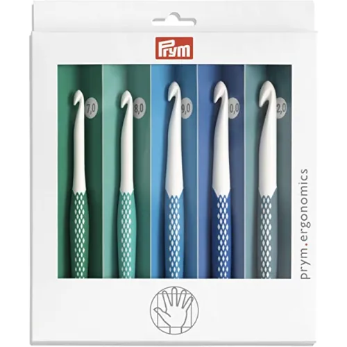 Sada 5 ks ergonomických háčků na vlnu Prym