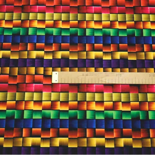 Zbytek - Kočárkovina duhové čtverce