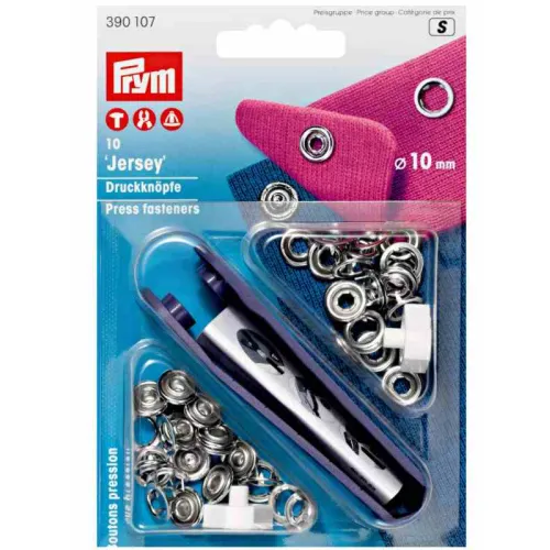 Stiskací knoflíky jersey 10mm s přípravkem nikl