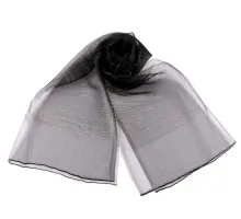 Společenský šátek / šála s obsahem hedvábí a lurexem dvouvrstvý 70x190 cm černá 1 ks