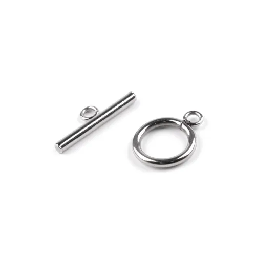 Americké zapínání Ø14 mm z nerezové oceli platina 2 pár