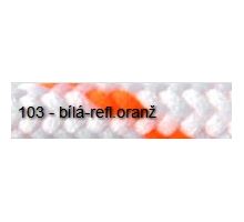 Oděvní šňůra PES 4 mm 5m na kartě bílá-refl.oranž