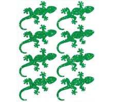 Nažehlovací aplikace třpytivá ještěrky zelená