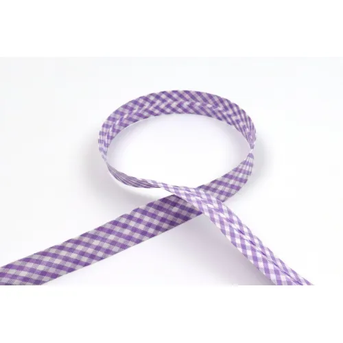 Šikmý proužek 18mm káro fialová