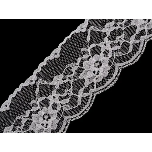 Silonová krajka šíře 50 mm bílá 13.5 m