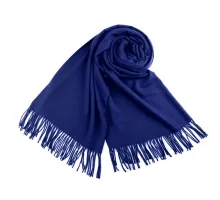 Šátek / šála typu pashmina s třásněmi 65x180 cm modrá královská 1 ks