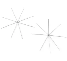 Vánoční hvězda / vločka drátěný základ na korálkování Ø10,5 cm, 12,5 cm, 13,5 cm platina 2 ks