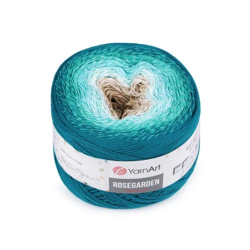 Bavlněná pletací příze Rosegarden 250 g tyrkys 1 ks