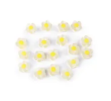 Plastové korálky květ matný Ø13 mm žlutá světlá 10 g