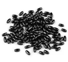 Plastové voskové korálky / perly Glance rýže 3x6 mm černá 10 g