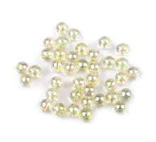 Plastové korálky duhové Ø8 mm žlutá nejsv. 10 g