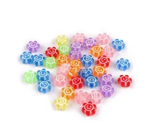 Plastové korálky květ Ø11 mm mix 500 g