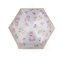 Dětský skládací mini deštník kočka s rukojetí tlapka béžová světlá 1 ks