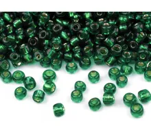 Rokajl 6/0 - 4 mm s průtahem zelená tm. 50 g