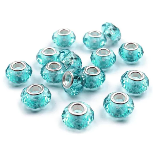 Plastové korálky s ploškami s velkým průvlekem 14,5x9 mm