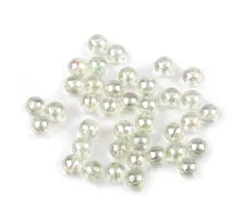 Plastové korálky duhové Ø8 mm zelená pastelová sv. 10 g