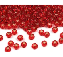 Rokajl Preciosa 8/0 - 3 mm s průtahem červená 20 g