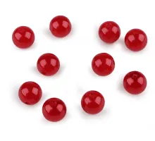 Plastové voskové korálky / perly Glance Ø10 mm červená tmavá 500 g