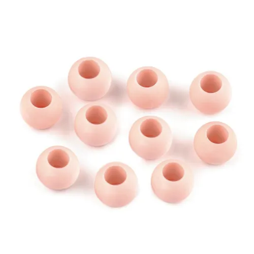 Plastové korálky matné s velkým průvlekem 10x12 mm