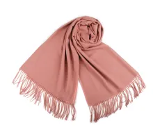 Šátek / šála typu pashmina s třásněmi 65x180 cm růžová 1 ks
