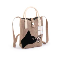 Dívčí textilní kabelka / taška kočka 12x18 cm béžová 1 ks