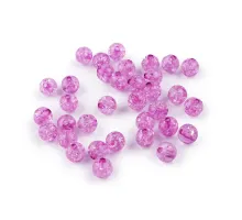 Plastové korálky kraklované Ø8 mm levandulová 500 g