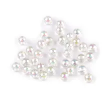 Plastové korálky duhové Ø8 mm krémová nejsvět. 10 g