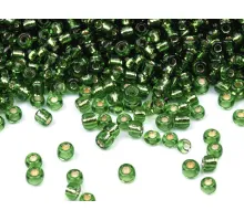 Rokajl 12/0 - 2 mm s průtahem zelené kapradí 450 g