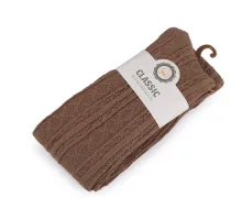 Dámské bavlněné nadkolenky vzorované béžová tmavá 1 pár