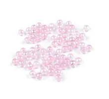 Plastové korálky duhové Ø6 mm růžová sv. 10 g