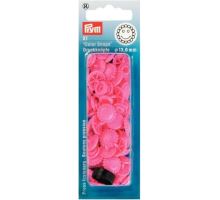Plastové patentky Color snaps 12,4 mm květiny tm. růžová