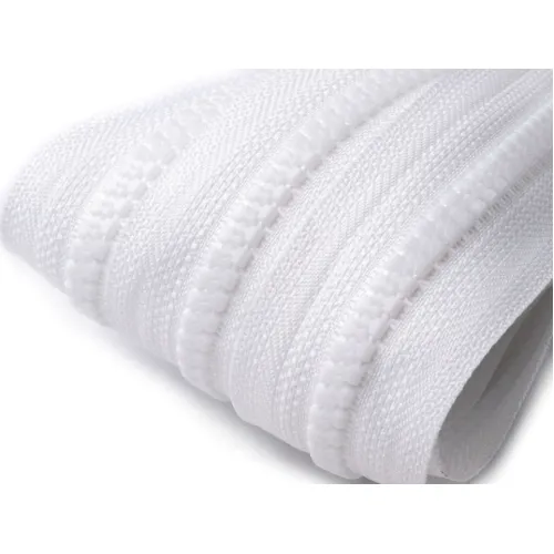 Zip kostěný v metráži 5mm bílý Zip kostěný v metráži 5mm bílý