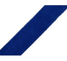 Bavlněný popruh šíře 25 mm safírově modrá