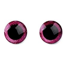 Bezpečnostní oči glitrové O25 mm pink