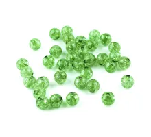 Plastové korálky kraklované Ø8 mm zelená 500 g