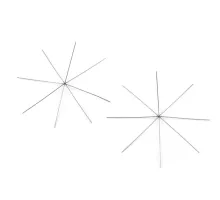 Vánoční hvězda / vločka drátěný základ na korálkování Ø10,5 cm, 12,5 cm, 13,5 cm platina 20 ks