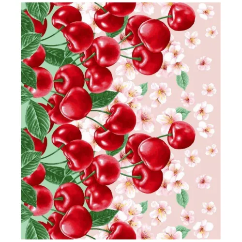 Plátno vaflové piké třešně Plátno vaflové piké třešně