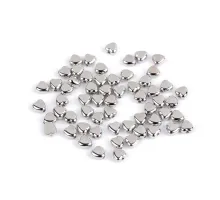 Plastové korálky mini hvězdičky, srdíčka, kostky metalické stříbrná 10 g