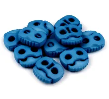 Brzdičky s dvěmi dírkami 20x20 mm modrá 10 ks