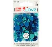 Prym LOVE plastové patentky Color snaps hvězdičky modro-tyrkysové