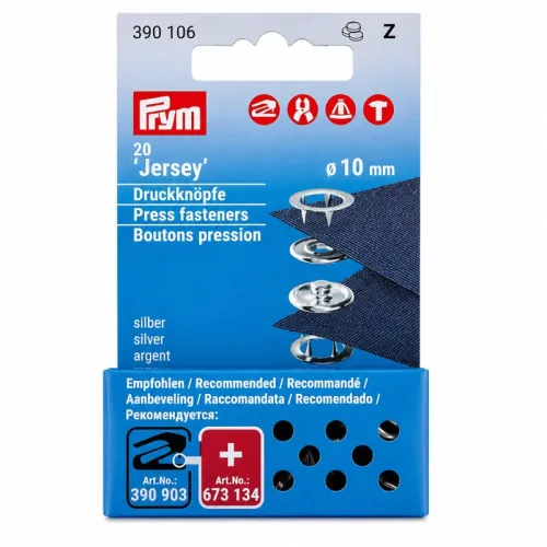 Stiskací knoflíky jersey 10mm bez přípravku