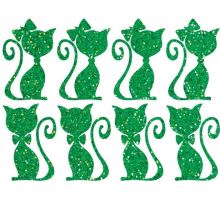 Nažehlovací aplikace třpytivá kočičí pár zelená