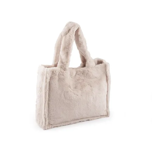 Kožešinová taška / kabelka 44x35 cm béžová světlá 1 ks
