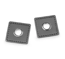 Průchodka s koženkovým čtverečkem k našití, průvlek 8 mm šedá 1000 ks