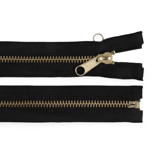 Zip stanový mosazný No 5 s oboustranným jezdcem délka 250 cm černá 1 ks