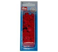 Plastové patentky Color snaps 12,4 mm květiny červená