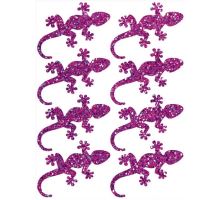 Nažehlovací aplikace třpytivá ještěrky fialová