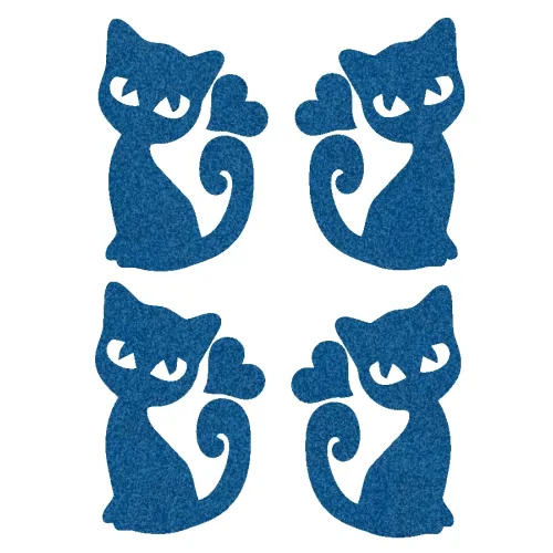 Nažehlovací aplikace reflexní modrá kočky1