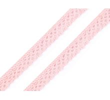 Bavlněná krajka šíře 12 mm paličkovaná návin 5m růžová