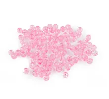 Plastové korálky kraklované Ø6 mm růžová sv. 500 g